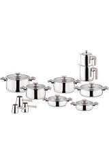 Aryıldız King İdeal 20 Parça Cam Kapak Çelik Çeyiz Seti - Rose Gold