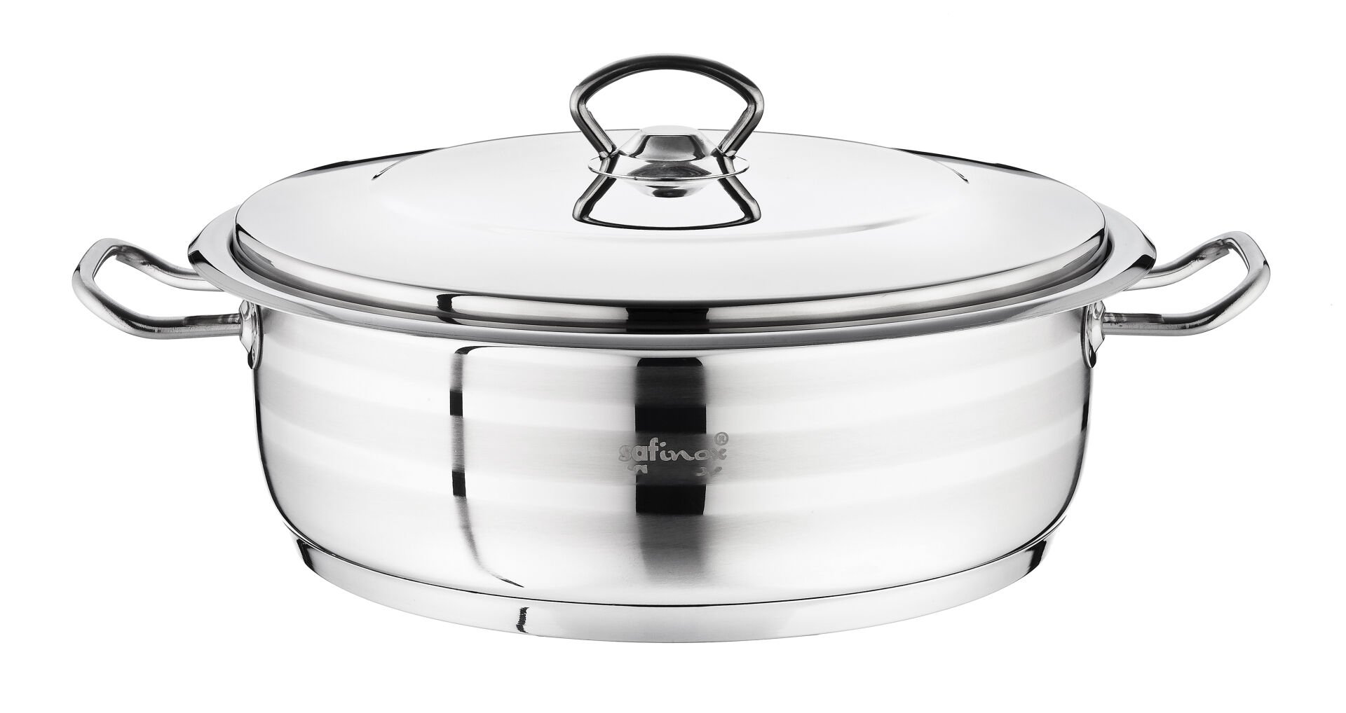 Safinox Flavia Çelik Kısa Tencere 30x10 cm-7 Litre