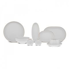 Karaca Stream Bone Meridian 34 Parça 6 Kişilik Kahvaltı Takımı Gold