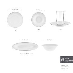 Karaca Fine Pearl Fame 26 Parça 6 Kişilik Kahvaltı Takımı Platin