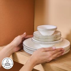 Karaca Fine Pearl Fame 26 Parça 6 Kişilik Kahvaltı Takımı Platin