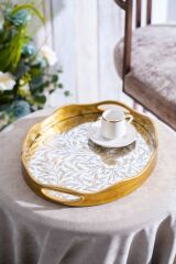 Acar CHA-07498/4 Myra 2'li Gold Cam Tepsi - 43.5/37.5 cm