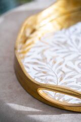 Acar CHA-07498/4 Myra 2'li Gold Cam Tepsi - 43.5/37.5 cm