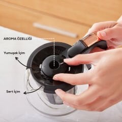 Karaca Hatır Plus 5 in 1 Konuşan Közde ve Sütlü Türk Kahvesi ve Filtre Kahve Makinesi Rosie Brown