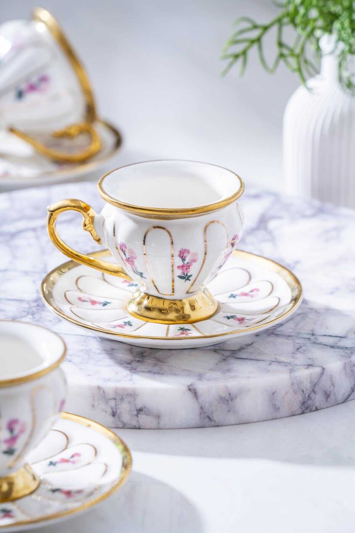 Acar KAI-06834/12 Scarlet 6 Kişilik Beyaz Kahve Fincanı Takımı - 90 ml