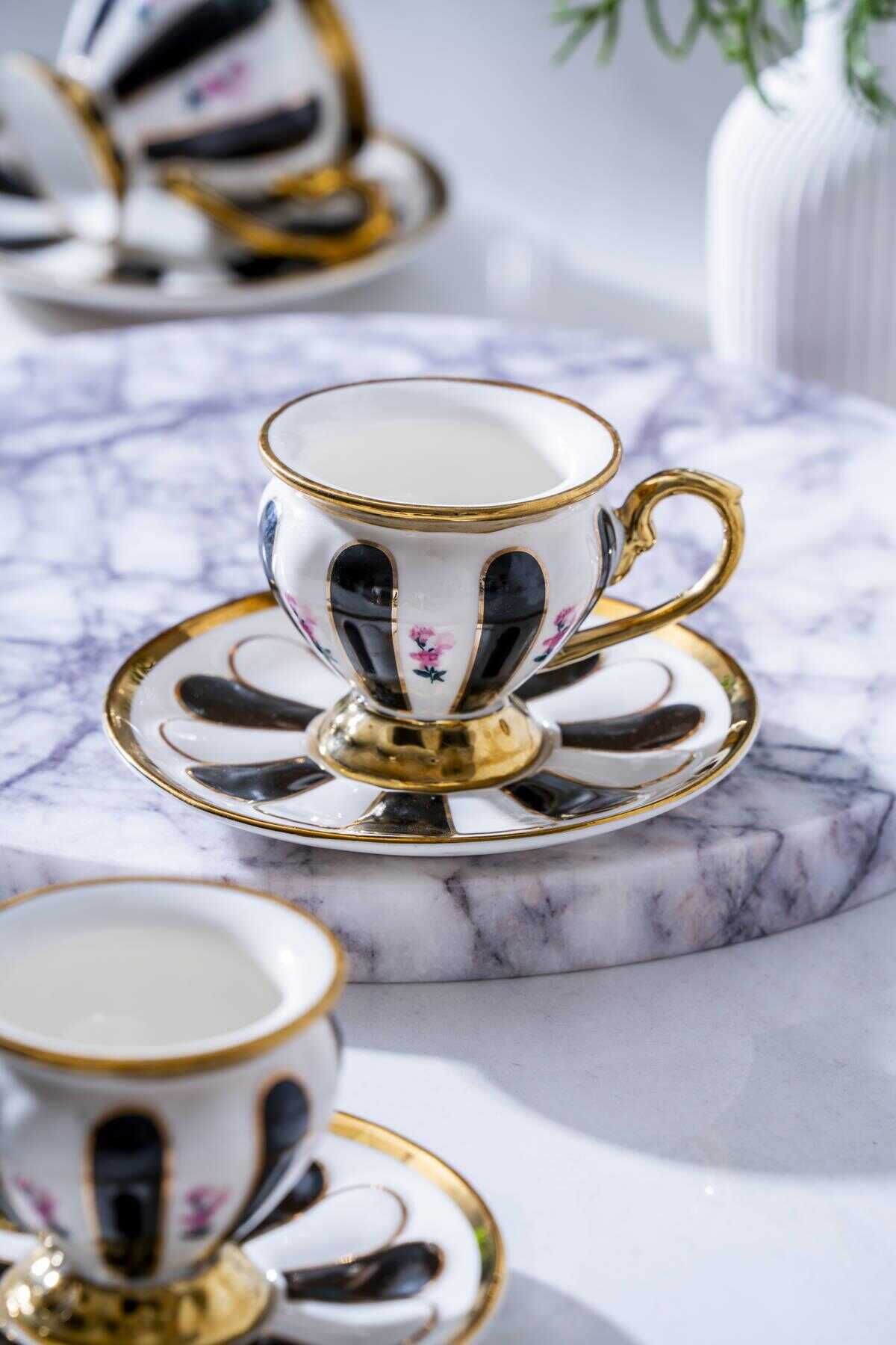 Acar KAI-06834/12 Scarlet 6 Kişilik Siyah Kahve Fincanı Takımı - 90 ml