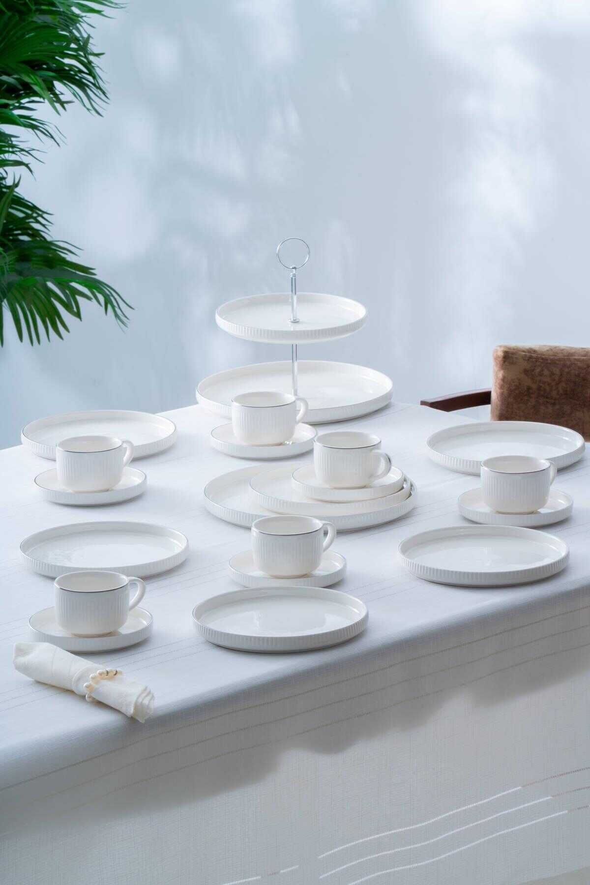 Acar PORWM-06193/4 Sierra 6 Kişilik 20 Parça Brunch Seti - Silver