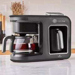 Karaca Hatır Plus 5 in 1 Konuşan Közde ve Sütlü Türk Kahvesi ve Filtre Kahve Makinesi Black Chrome