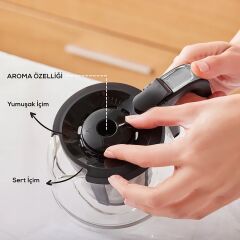 Karaca Hatır Plus 5 in 1 Konuşan Közde ve Sütlü Türk Kahvesi ve Filtre Kahve Makinesi Black Chrome