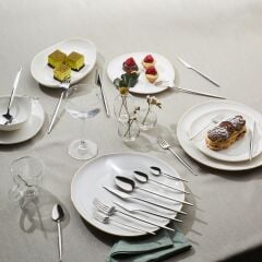 Karaca 316 Premium Moongate Platin 12 Kişilik 84 Parça Çatal Kaşık Bıçak Takımı