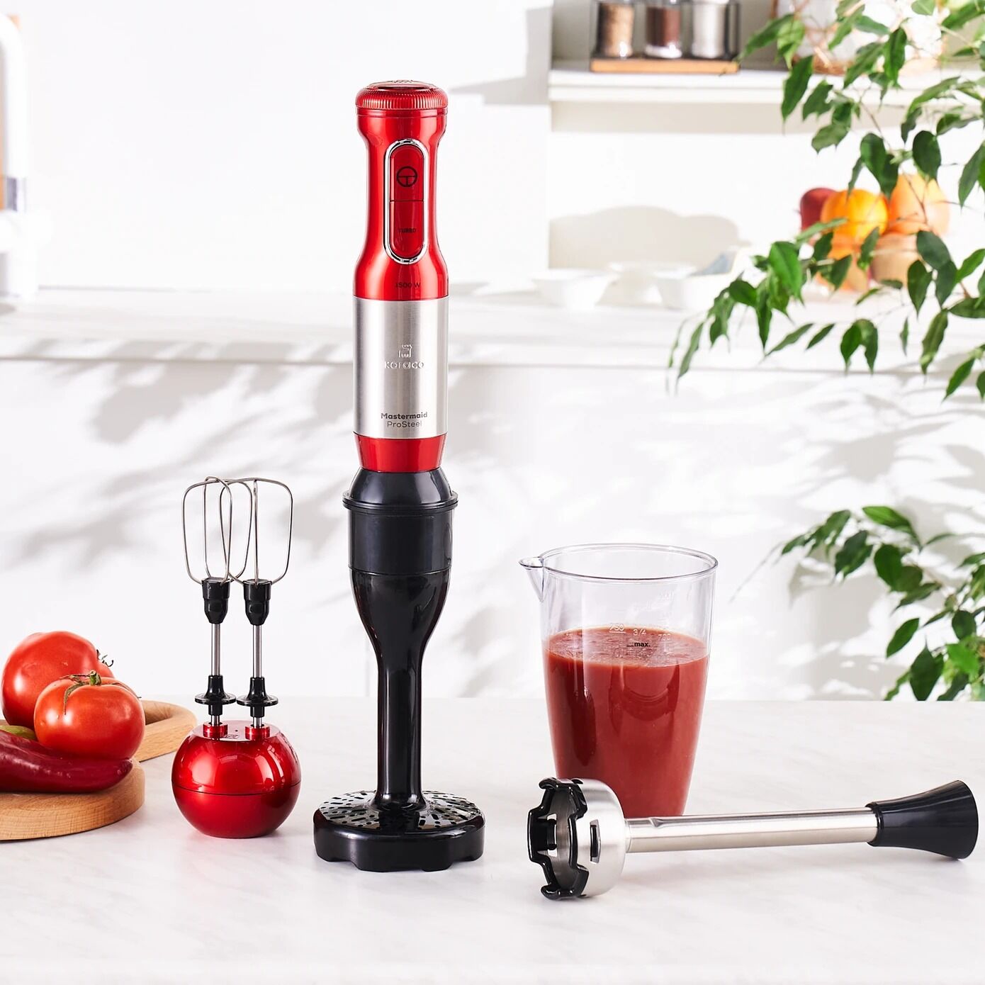 Karaca Mastermaid Prosteel El Mikseri ve Blender Imperial Red Inox 1500 W