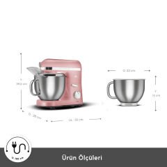 Karaca Mastermaid Chef Pro Çift Kollu Stand Mikser Pearly Pink 1750w 5L