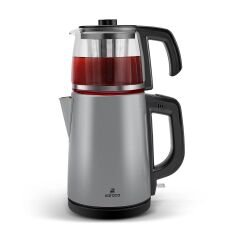 Karaca Tea Glass 2 in 1 Çelik Çay Makinesi ve Kettle Antrasit