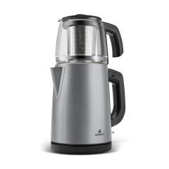 Karaca Tea Glass 2 in 1 Çelik Çay Makinesi ve Kettle Antrasit