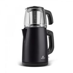 Karaca Tea Glass 2 in 1 Çelik Çay Makinesi ve Kettle Mat Siyah
