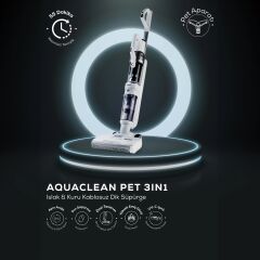 Karaca Aquaclean Pet 3in1 Islak ve Kuru Kablosuz Dikey Süpürge