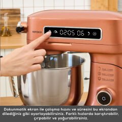 Karaca Pro Artisan Tartılı Dijital Ekran Zaman Ayarlı Döküm Hamur Yoğurma Makinesi Copper Glow 1600W 5L