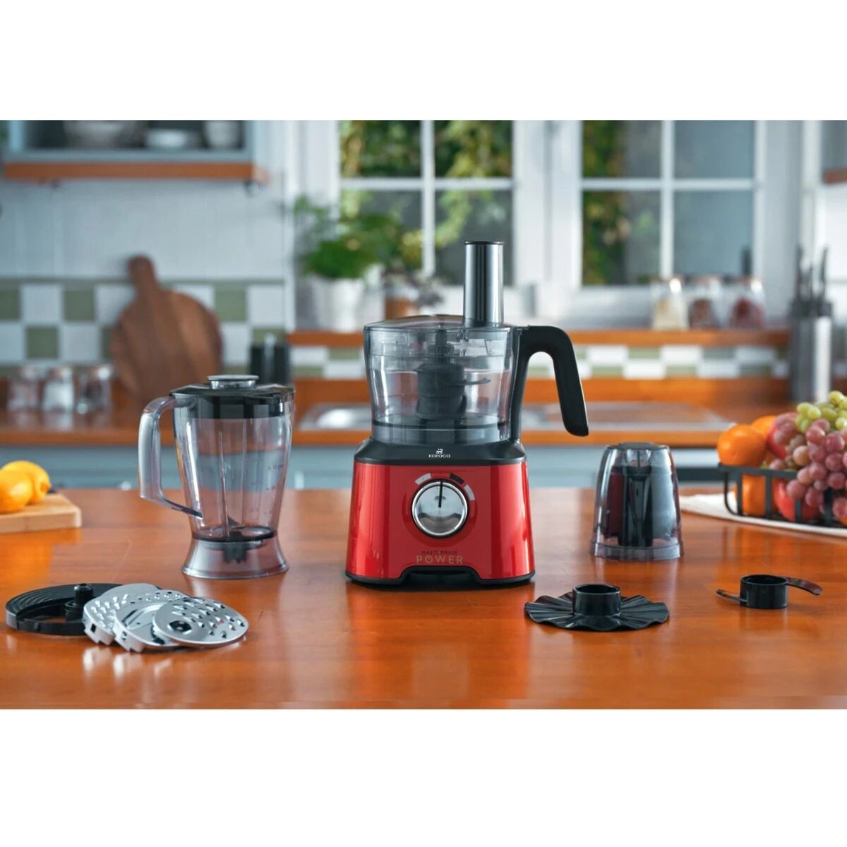 Karaca Mastermaid Power Max 11 in 1 Mutfak Robotu Imperial Red 2500 W