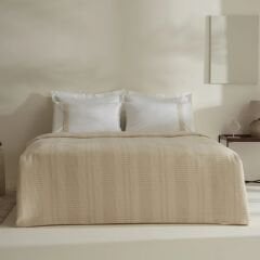 Karaca Home White Collection Delisa %100 Pamuk Keten Çift Kişilik Pike Takımı Krem