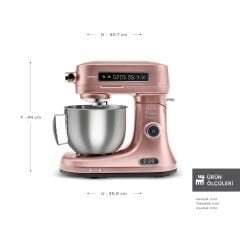 Karaca Pro Artisan Tartılı Dijital Ekran Zaman Ayarlı Döküm Hamur Yoğurma Makinesi Rosegold 1600W 5L