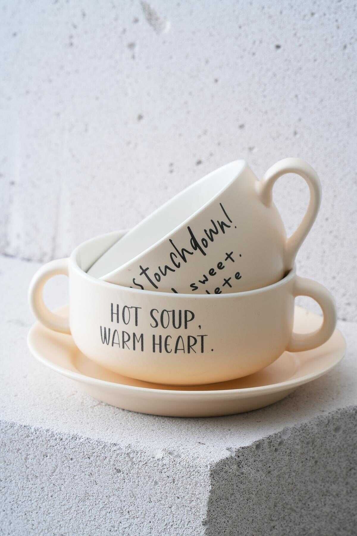 Acar KAL-07465/8 Blush 3 Parça Kase ve Kupa Seti - Krem