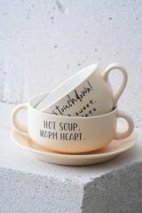 Acar KAL-07465/8 Blush 3 Parça Kase ve Kupa Seti - Krem