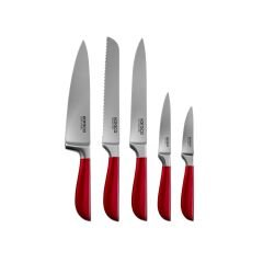 Karaca Samuray Flash Red Japon Çeliği 6 Parça Bıçak Seti Kırmızı