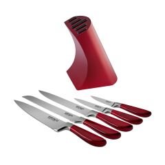 Karaca Samuray Flash Red Japon Çeliği 6 Parça Bıçak Seti Kırmızı