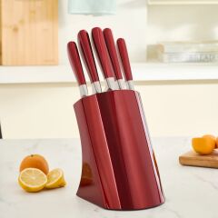 Karaca Samuray Flash Red Japon Çeliği 6 Parça Bıçak Seti Kırmızı