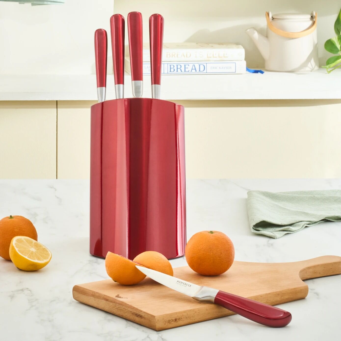 Karaca Samuray Flash Red Japon Çeliği 6 Parça Bıçak Seti Kırmızı