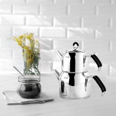 Nehir Modern Midi Çelik Çaydanlık Takımı