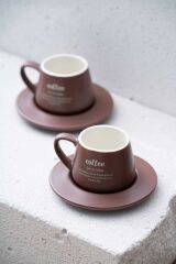 Acar KAL-07459/12 Blush 2 Kişilik 90 ml Kahve Fincan Takımı - Kahverengi