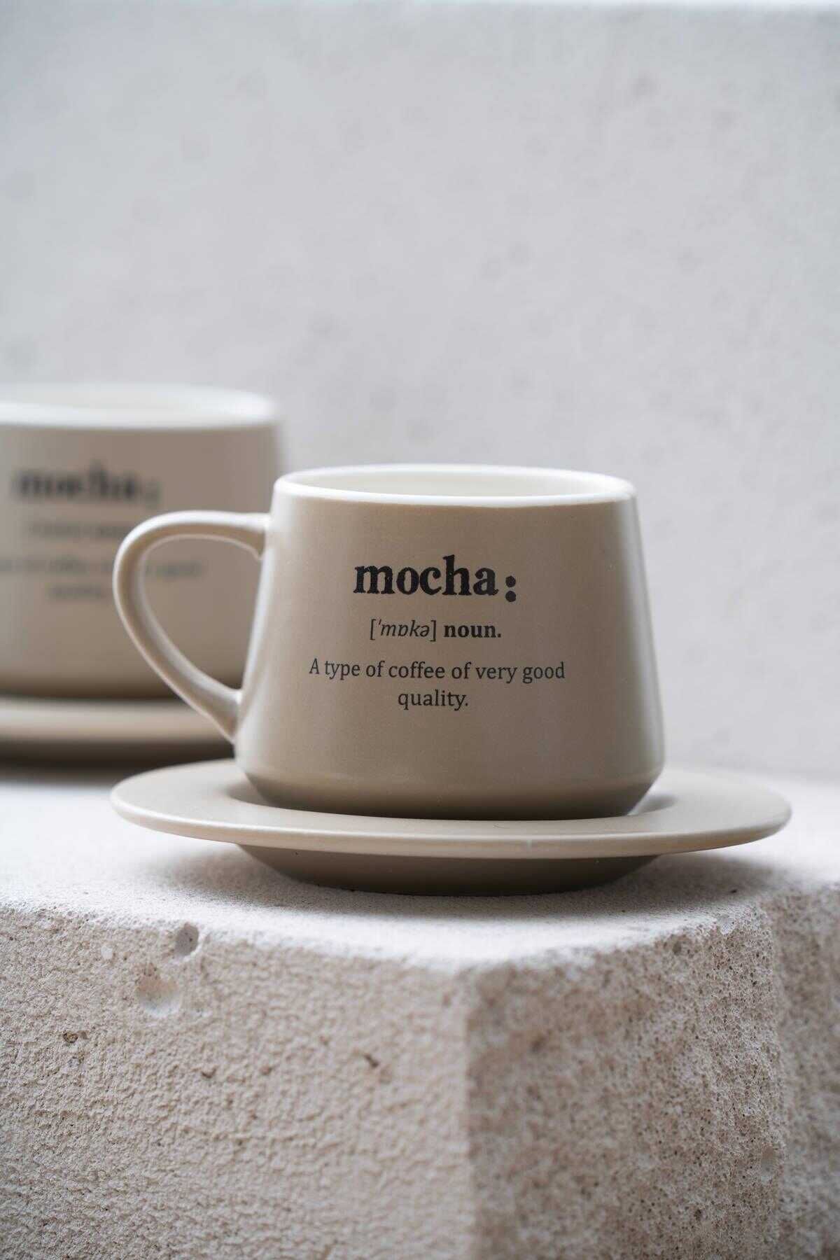 Acar KAL-07458/12 Blush 2 Kişilik 200 ml Kahve Fincan Takımı - Gri