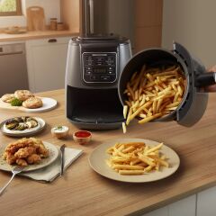 Karaca Air Pro Cook XL 2 in 1 Konuşan Airfryer Space Gray 4 Kişilik