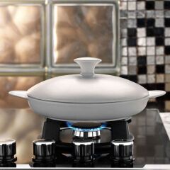 Kütahya Porselen Porflame 21 cm Porselen Kapaklı Tava