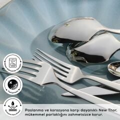 Karaca Elegance New Thor V2 Platin 12 Kişilik 84 Parça Çatal Kaşık Bıçak Takımı
