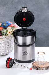 Cooker CKR2007 2.5 Lt Çift Katlı Paslanmaz Çelik Pompalı Termos 2.5 LİTRE - Siyah