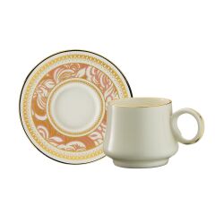 Sandro Moreno 1453 Şal Yüzük Gold 12 Parça 6 Kişilik Kahve Fincan Takım - 90 ml