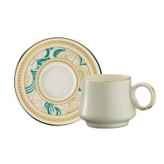 Sandro Moreno 1453 Şal Yüzük Gold 12 Parça 6 Kişilik Kahve Fincan Takım - 90 ml