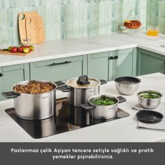 Karaca Aşiyan Katlanabilir Kulplu 10 Parça Çelik Tencere Seti