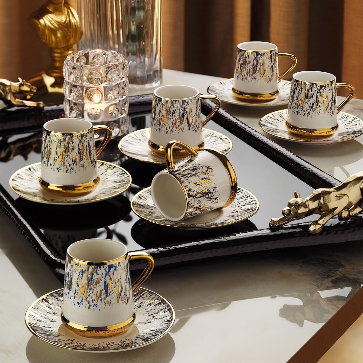 Aryıldız Revan 12 Parça 6 Kişilik Türk Kahve Fincan Takımı