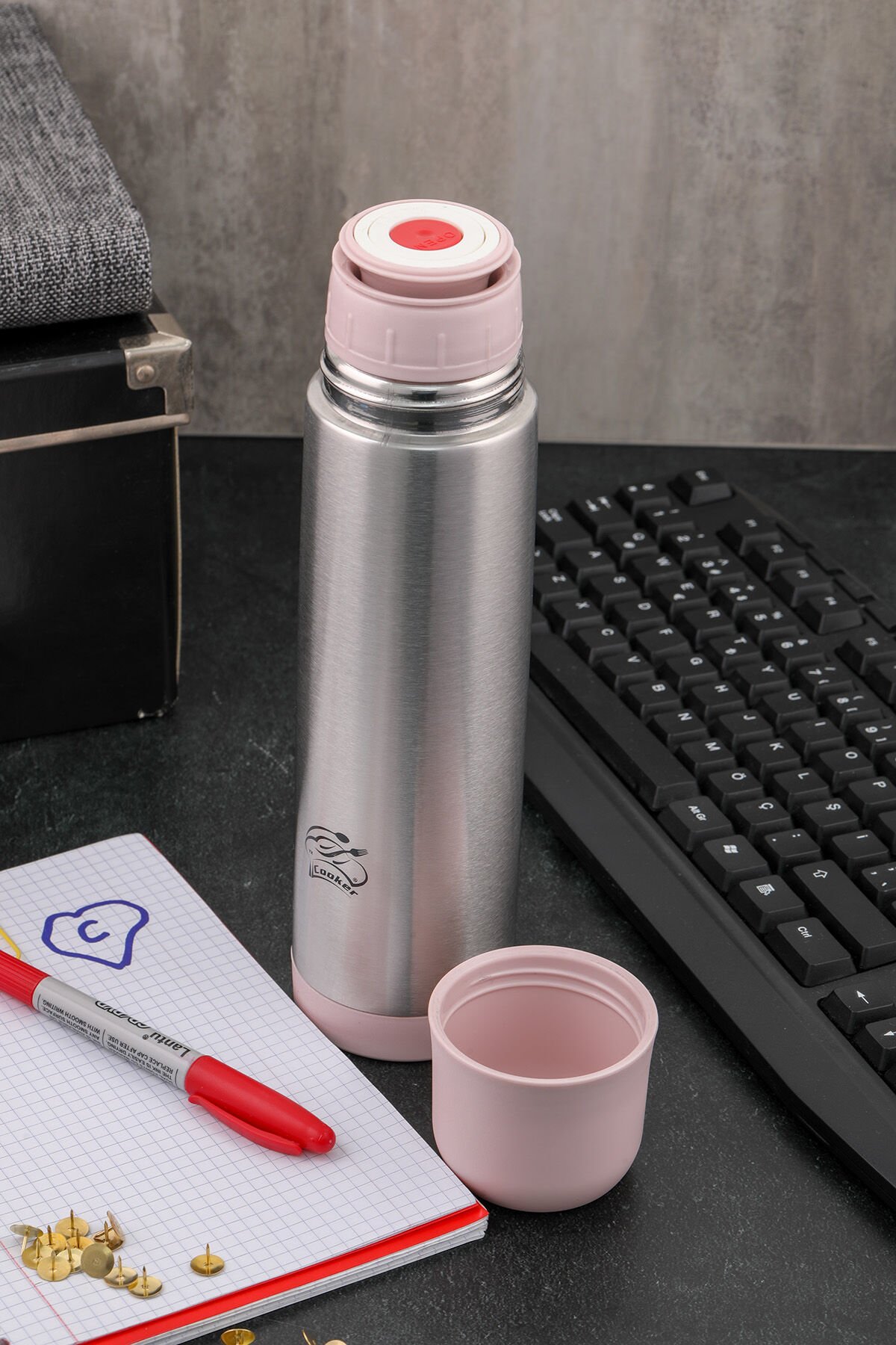 Cooker CKR2001 500 ml Çift Katlı Paslanmaz Çelik Termos 500 ML - Pudra