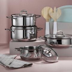 Aryıldız Aria 8 Parça Çelik Tencere Seti