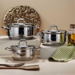 Aryıldız Aria 6 Parça Çelik Tencere Seti