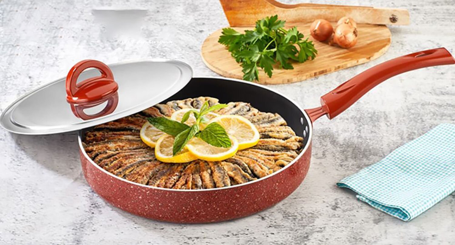 Kahramanlar Kiremit Teflon Balık Tava 28 cm