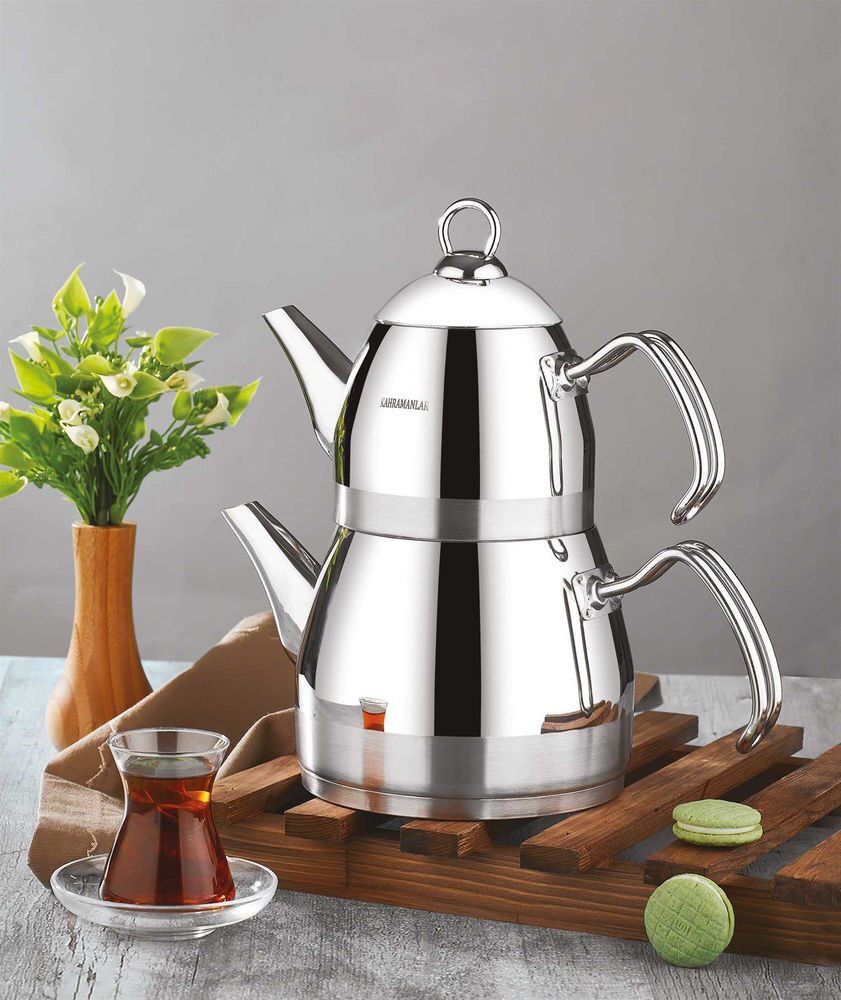 Kahramanlar Roma Orta Boy Çaydanlık Takımı-Platin