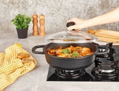 Kahramanlar Motto Döküm Basık Tencere-22 cm