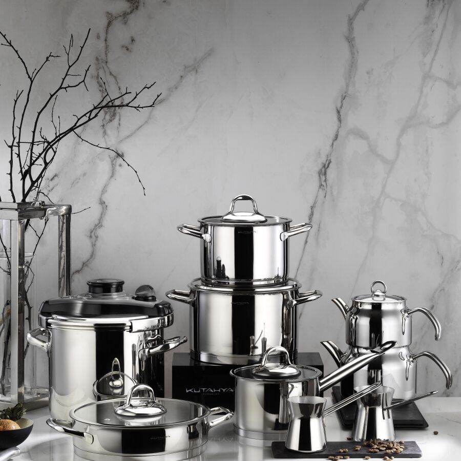 Kütahya Porselen Lindos 16 Parça Çelik Çeyiz Seti-Sade