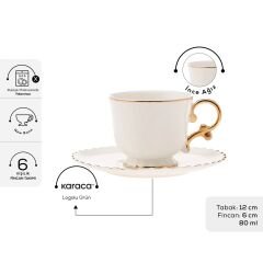 Karaca Elegant 6 Kişilik Kahve Fincan Takımı 80 ml