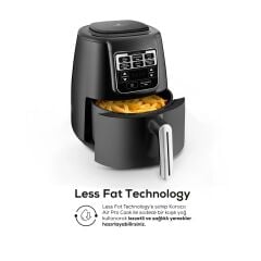 Karaca Air Pro Cook XL 2 in 1 Konuşan Airfryer Black Chrome 4 Kişilik
